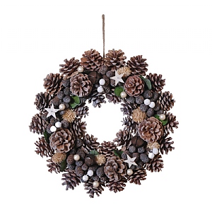 Star Pinecone Wreath - Natural (35cm)