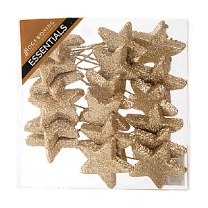 Gold Glitter Star Picks - Box (12cm)