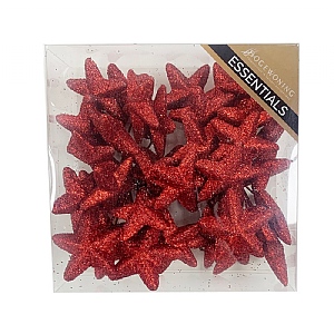 Red Glitter Star Wire Picks - Box (10cm)