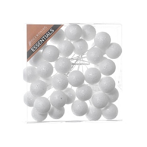 White Glitter Ball Picks - Box (9cm)