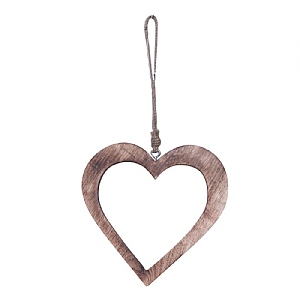 Natural Wooden Hanging Heart (20cm)