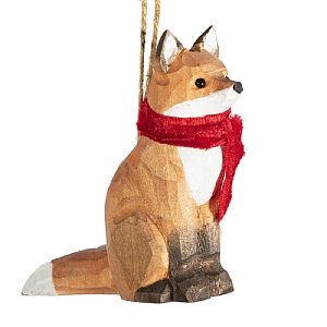 Sass & Belle Wooden Sitting Fox Hanging Decoration