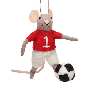 Sass & Belle Felt Football Mouse Hanging Decoration