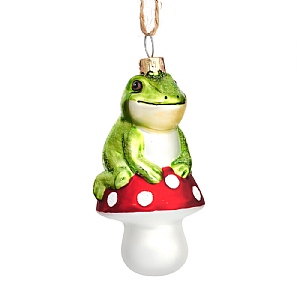 Sass & Belle Frog on a Mushroom Decoration