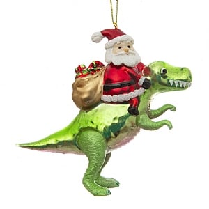 Sass & Belle Santa Riding Dinosaur Decoration