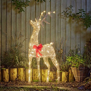 Three Kings Gold GlitterTwist Reindeer Low Voltage (120cm)