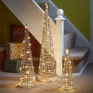 Three Kings Gold GlitterTwist Tree - Set of 3