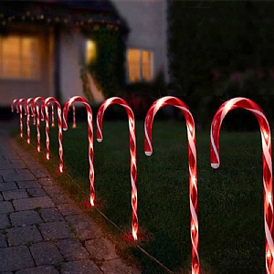 Three Kings CandyCane Stakes - Set of 12 (60 LEDs)