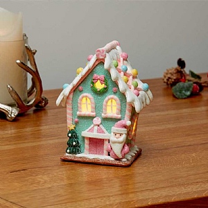 Three Kings Gingerbread IceCandy Cottage with Santa (13.5cm)