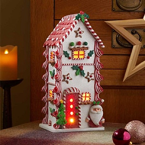 Three Kings Gingerbread CandyHome with Santa (29cm)