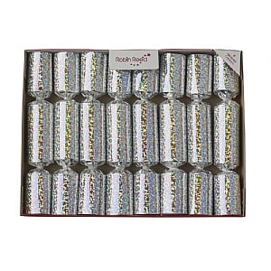 Robin Reed 12" Silver Sparkle Crackers (Pack of 8)