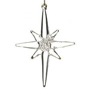 Glass 8 Point Bethlehem Star Hanging Decoration