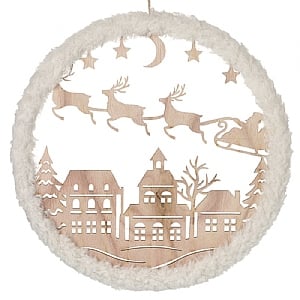 Flying Santa Reindeer Cut Out Decoration