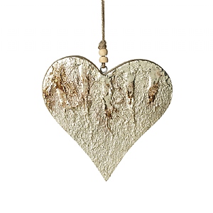 Gold Leaf Hanging Wooden Heart - Small