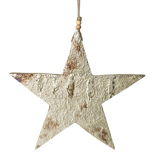 Gold Leaf Hanging Wooden Star - Large