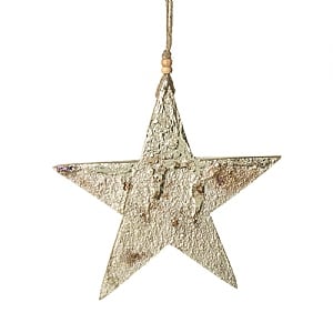 Gold Leaf Hanging Wooden Star - Small