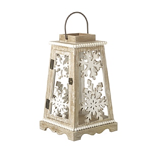 Wooden Snowflake Lantern - Small