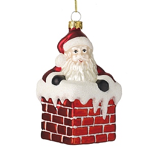 Glass Santa Hanging Decoration