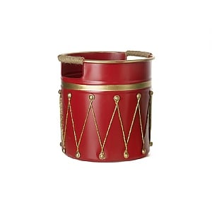 Red Metal Container with Rope Handle - Large