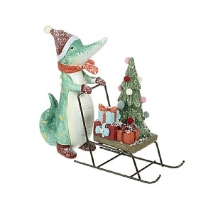 Crocodile Pushing a Sleigh