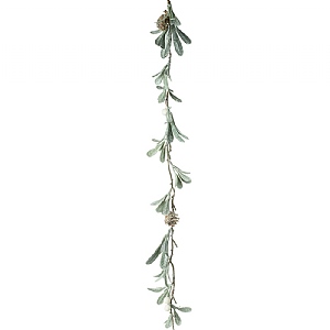 Pale Green Leaf Garland with Pinecones