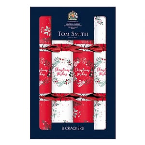 Tom Smith Traditional Red and White Christmas Crackers (pack of 8)