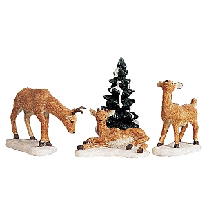 Lemax Dad And Fawns - (Set of 4)