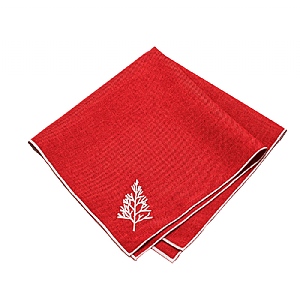 Walton & Co. Embroidered Tree Napkins - Red (Pack of 2)