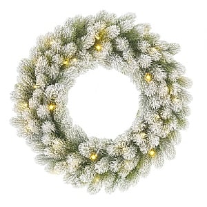 Nigata Frosted Premium Prelit Wreath (60cm)