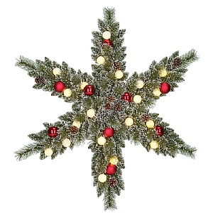 Prelit Decorated Star Wreath - Large