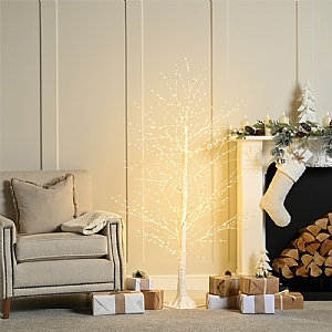 Festive 120cm MicroDot White Tree (500 Warm White LEDs)