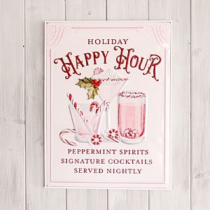 Metal Holiday Happy Hour Sign (49cm)