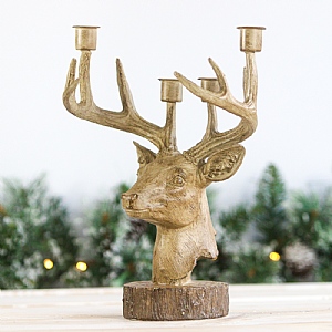 Natural Deer Four Holder Candelabra (31cm)