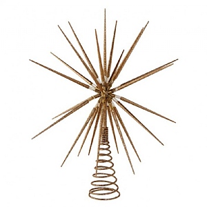 Foldable Champagne Gold Starburst Tree Topper (41cm)