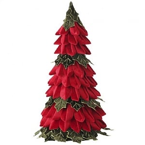 Velvet Holly Leaf Cone Tree (51cm)