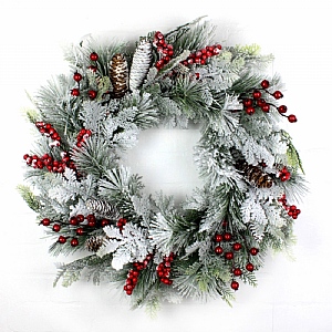 Snow Berry Pine Wreath (60cm)