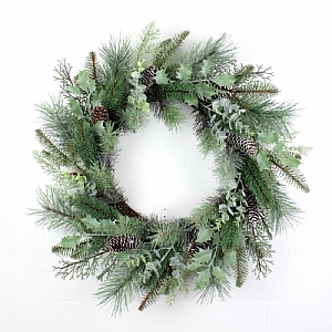 Natural Foliage Cone Wreath (60cm)