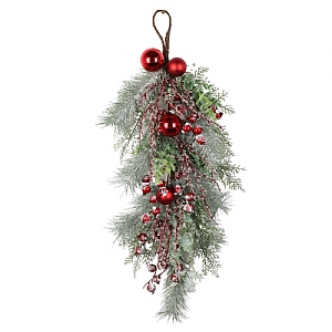 Berry Holly Twig Teardrop Wreath (71cm)