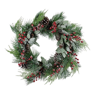 Frost Pine Berry Wreath (60cm)