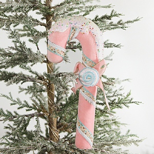 Light Pink Candy Cane Hanging Decoration (36cm)