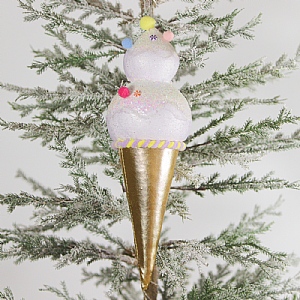 Purple Double Scoop Ice Cream Cone Hanging Decoration (38cm)