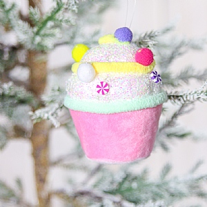 Pink Cupcake Hanging Decoration (11cm)