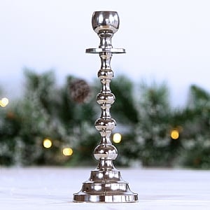 Silver Aluminium Nickle Plated Candle Stick (23cm)