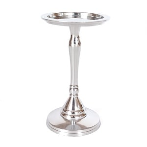 Silver Aluminium Nickle Plated Candle Holder (17cm)