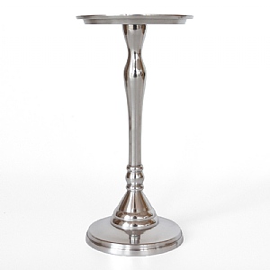 Silver Aluminium Nickle Plated Candle Holder (19.5cm)