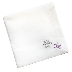 Silver Sparkle White Napkins (Box of 4)