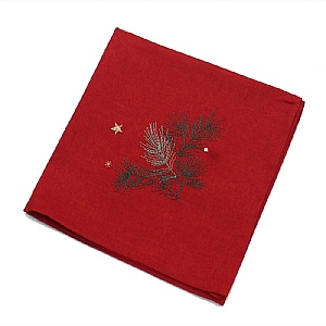 Winter Sprigs Red Napkins (Box of 4)