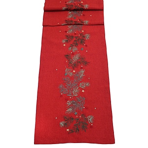 Winter Sprigs Red Table Runner (14 x 75")