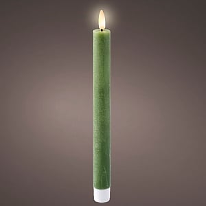 Lumineo Green LED Taper Candle