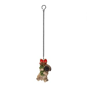 Vivid Arts Christmas Hanging Wreath Pug Puppy